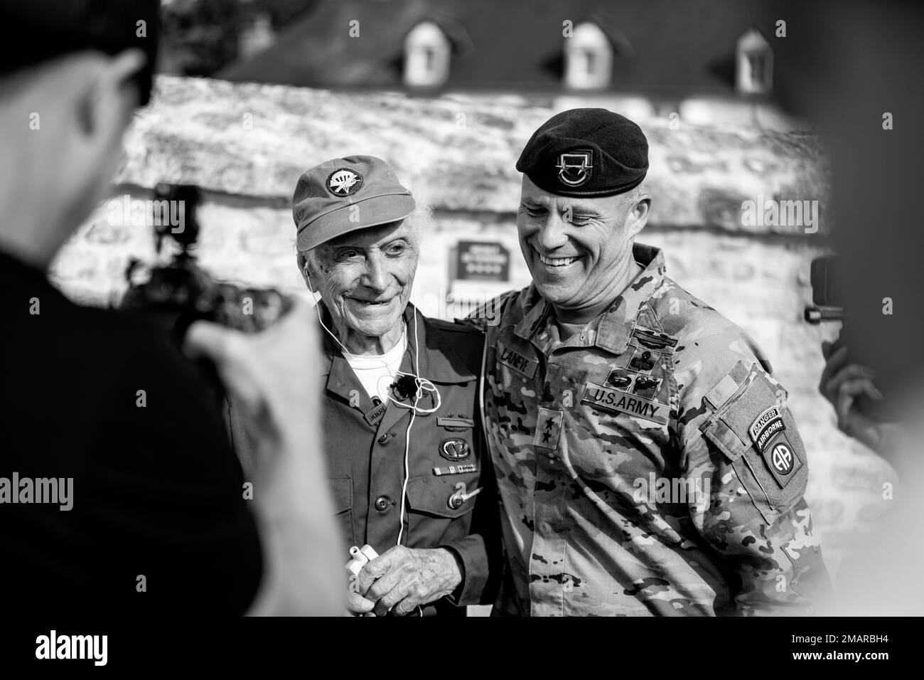 U.S. Army Veteran Robert Heurgue tours his old drop zone with Maj. Gen