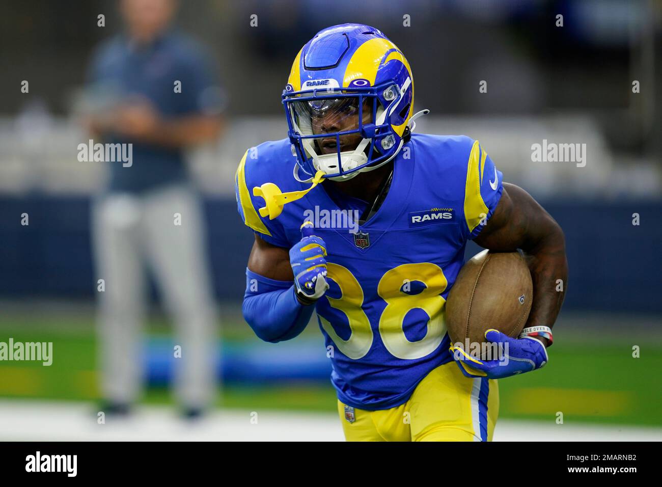 Los Angeles Rams cornerback Duron Lowe (38) warms up before an NFL football  game against the Houston Texans Tuesday, Aug. 23, 2022, in Inglewood,  Calif. (AP Photo/Ashley Landis Stock Photo - Alamy