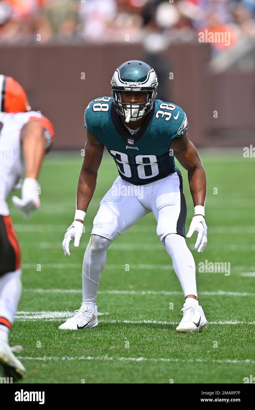 Philadelphia Eagles cornerback Josh Jobe (28) defends against the