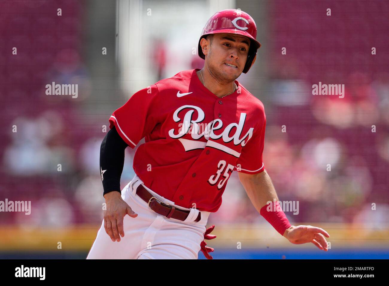 Cincinnati Reds' Alejo Lopez (35) plays during a baseball game