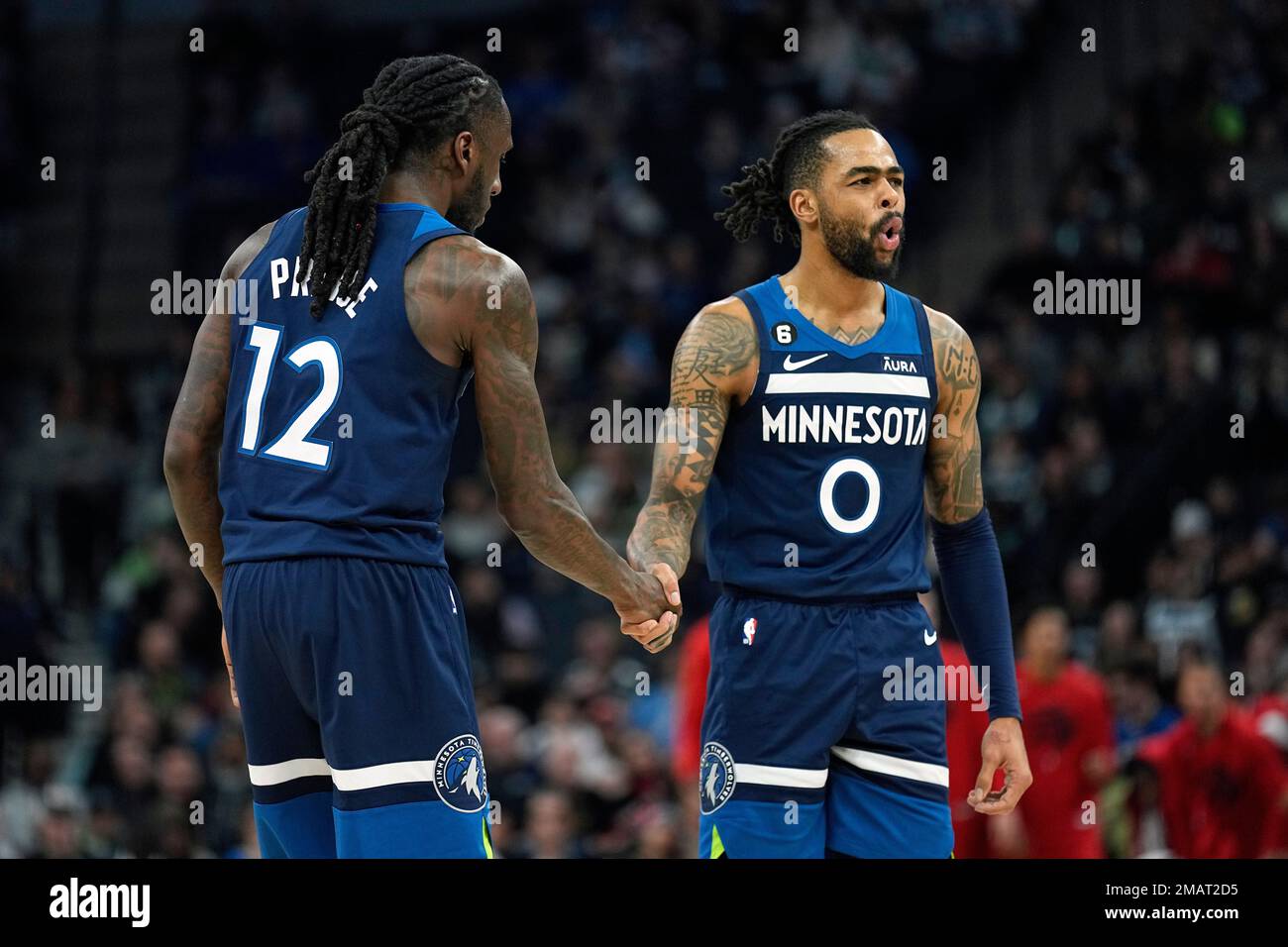 Minnesota Timberwolves forward Taurean Prince (12) and guard D'Angelo ...