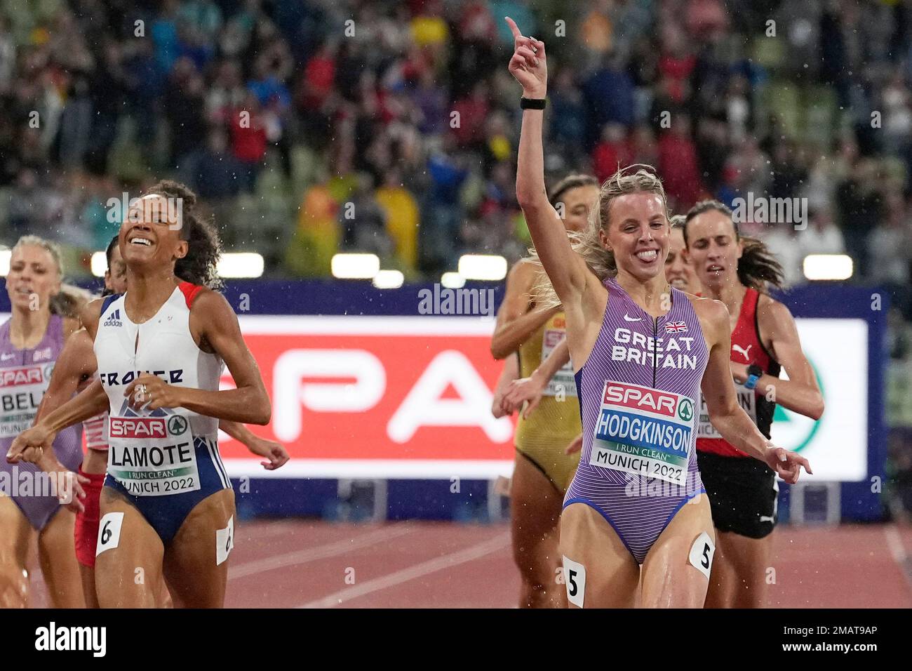 Keely Hodgkinson, Of Great Britain, Crosses The Finish Line Ahead Of ...