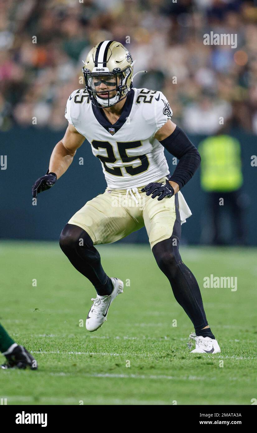 New Orleans Saints safety Daniel Sorensen (25) plays defense during an NFL  Preseason game against the Green Bay Packers Friday, Aug. 19, 2022, in  Green Bay, Wis. (AP Photo/Jeffrey Phelps Stock Photo - Alamy