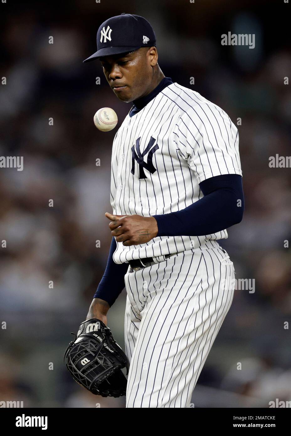 Aroldis Chapman New York Yankees 2017 Game-Used #54 Grey Jersey