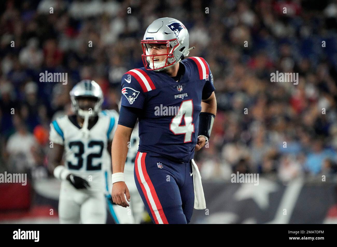 Carolina Panthers cornerback Tae Hayes (32) runs during an NFL football game  against the Washington Commanders, Saturday, Aug. 13, 2022 in Landover. (AP  Photo/Daniel Kucin Jr Stock Photo - Alamy