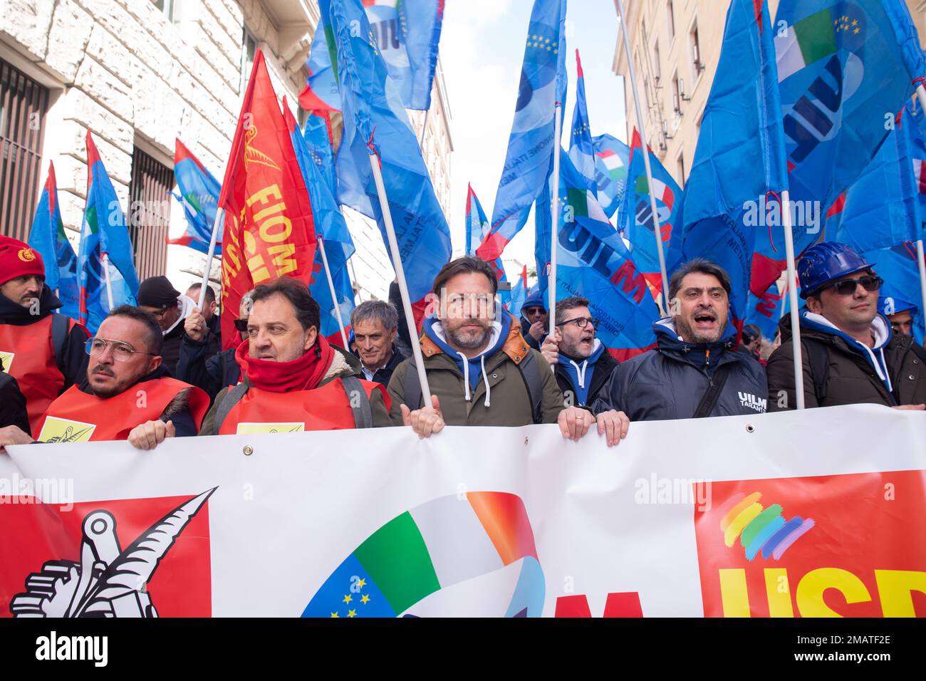 Rome, Italy. 19th Jan, 2023. Demonstration in Rome in front of