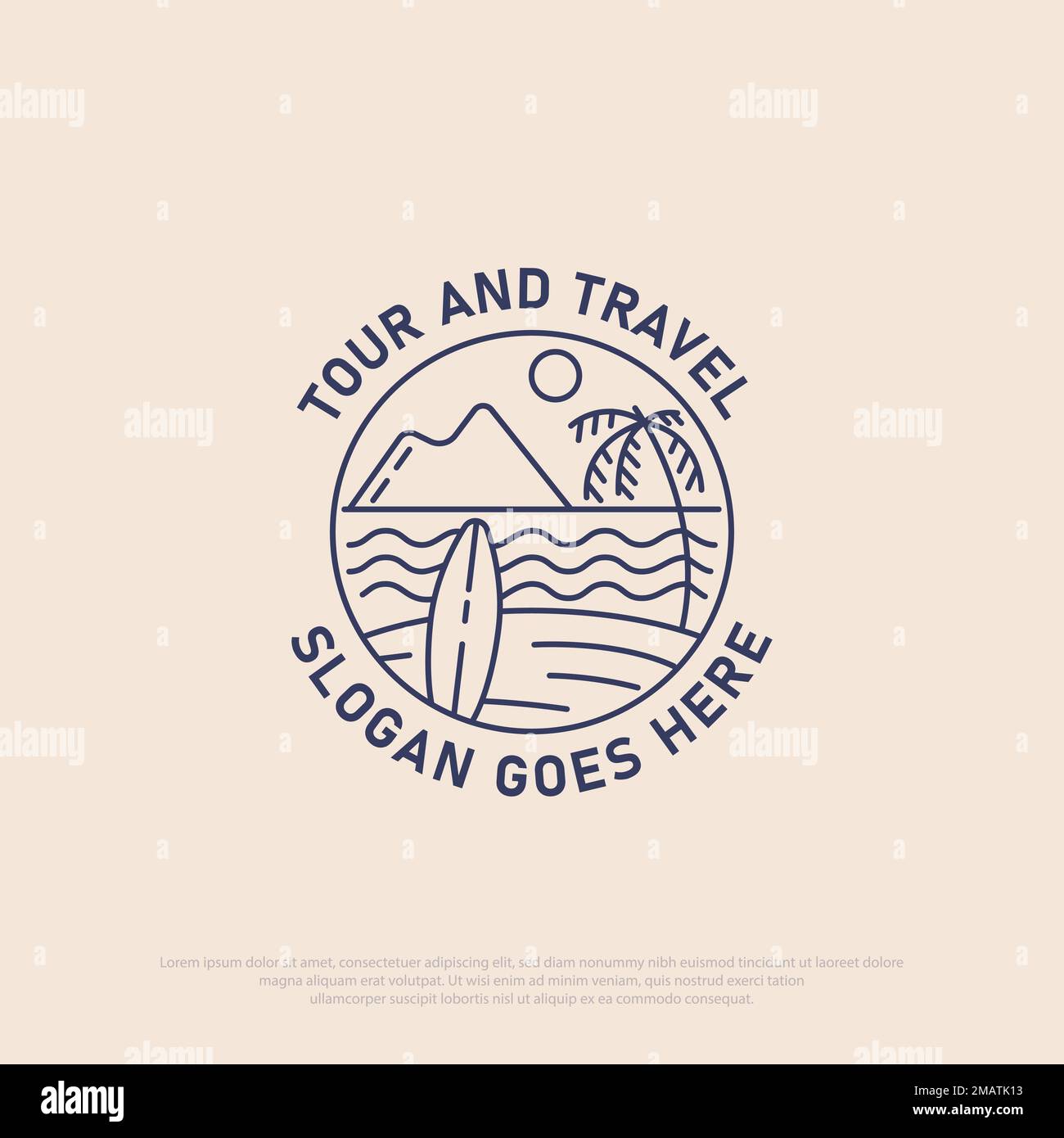 line art Tour and travel logo vector, best for travel agency, holiday, business company icon logo designs idea Stock Vector