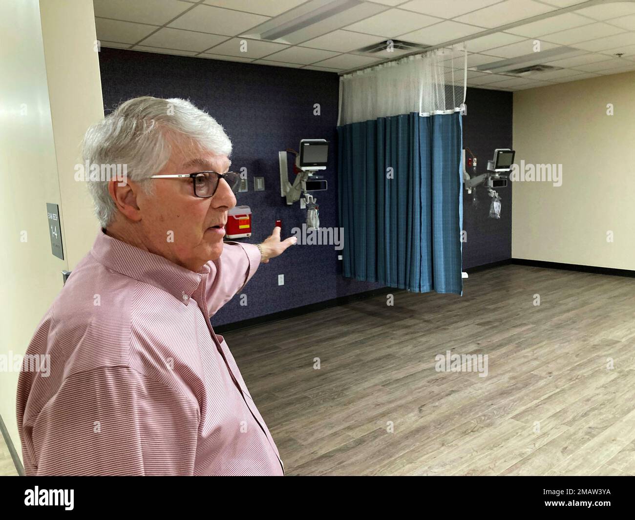 Homer G. Phillips Memorial Hospital President Fred Mills shows an