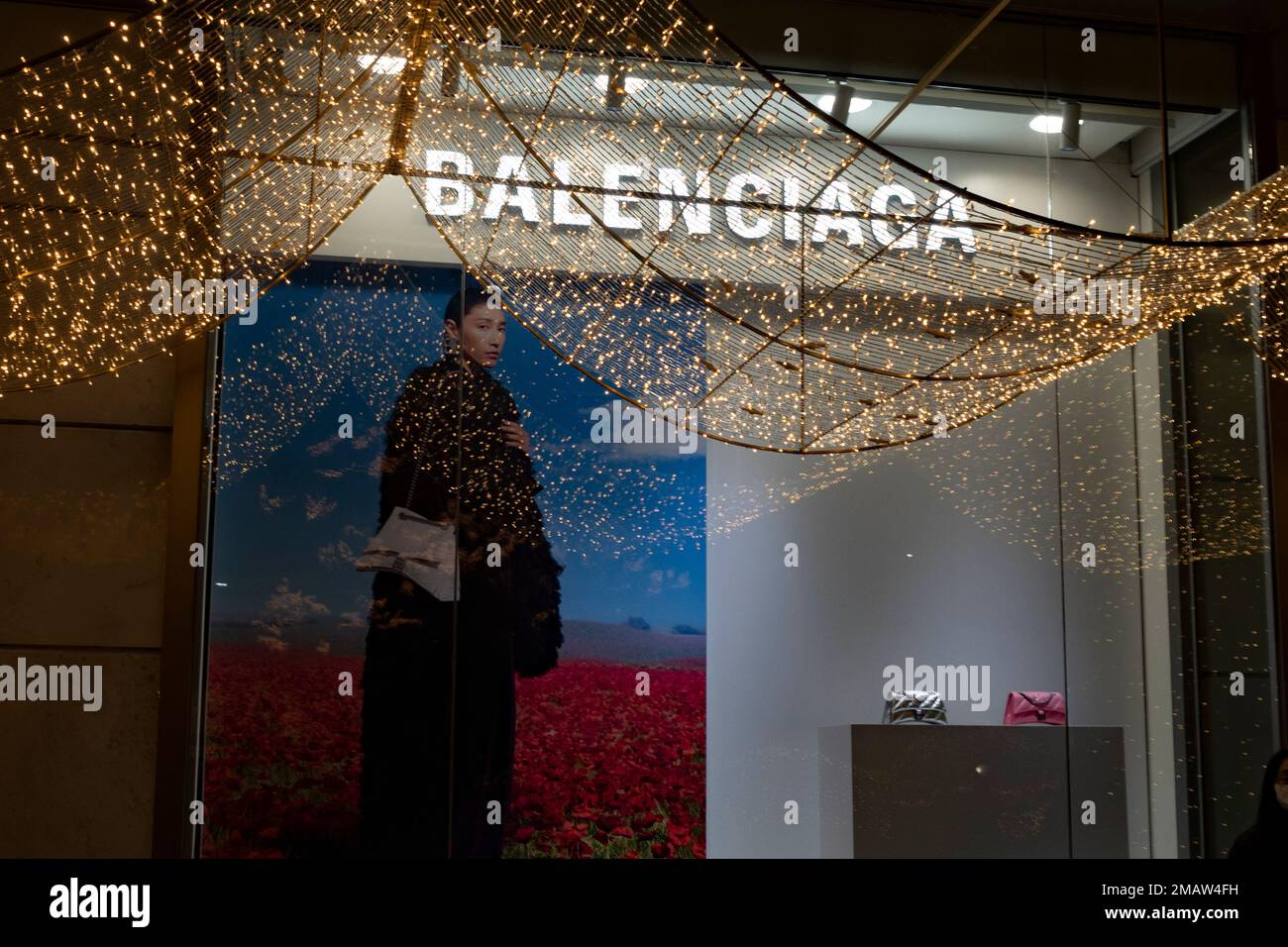 Seoul, Korea. 20th Dec, 2022. An advertisement campaign for controversial  fashion house Balenciaga at an upscale shopping mall at the Shinsegae  Department Store Main Store, which sells luxury products.South Korea  recently reopened