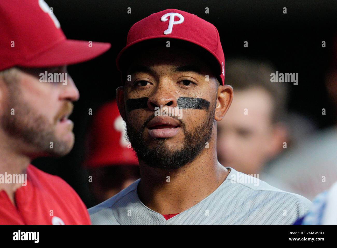 Philadelphia Phillies' Edmundo Sosa plays during a baseball game,  Wednesday, May 10, 2023, in Philadelphia. (AP Photo/Matt Slocum Stock Photo  - Alamy