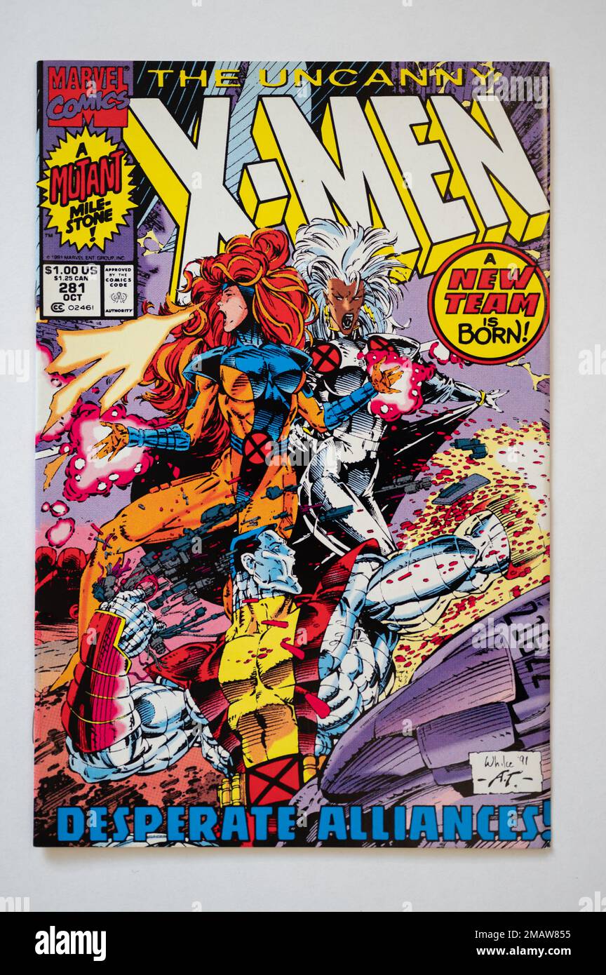 Calgary, Alberta January 14, 2023 Cover of a vintage Marvel Comics X