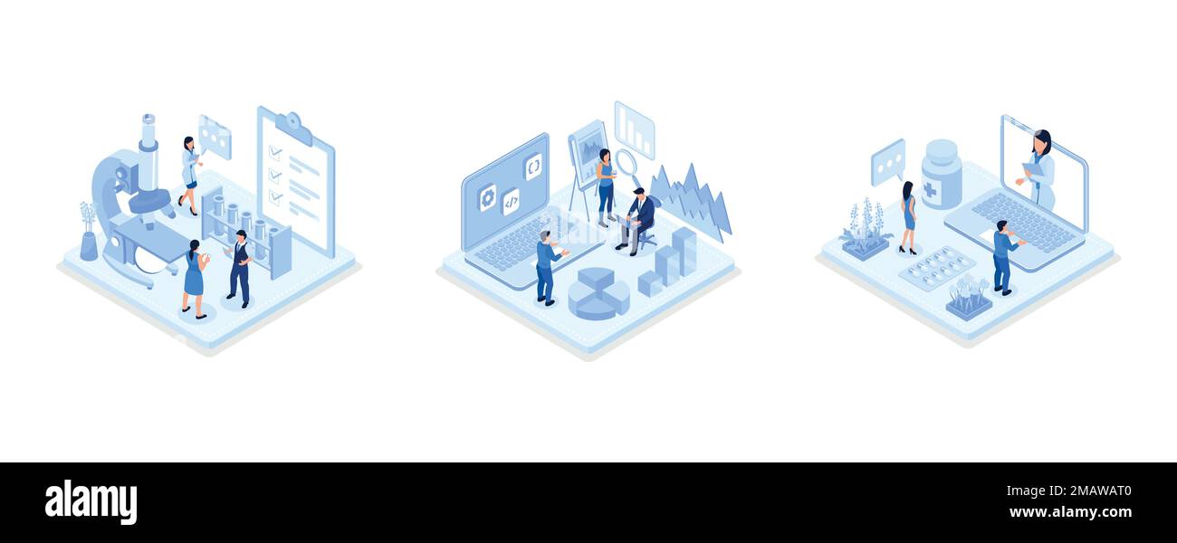 Doctor Scientist in Medical Laboratory Analyzing Blood Samples, Man and