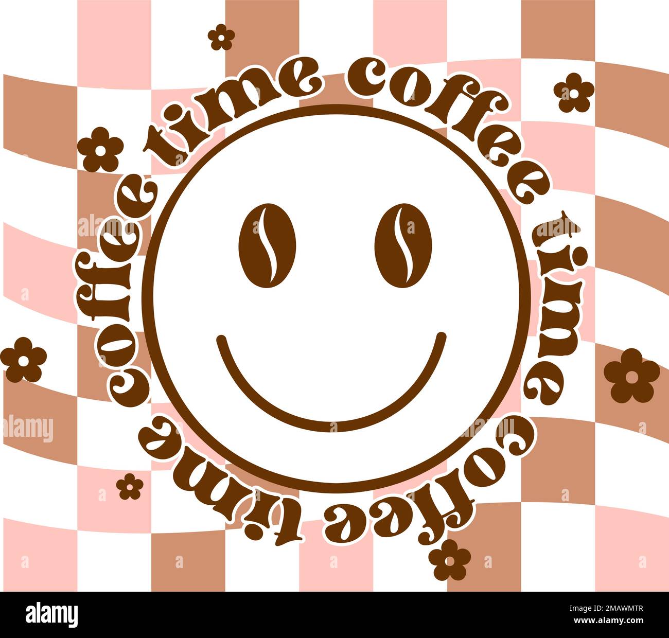 Coffee wavy svg Retro coffee svg Coffee smile svg with stars