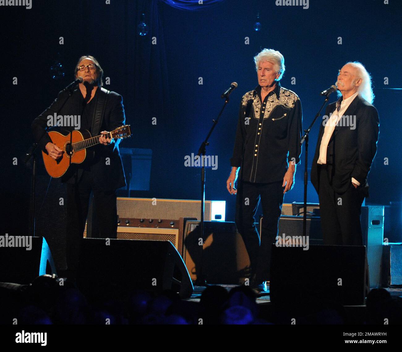 LOS ANGELES, CA - FEBRUARY 6: Crosby, Stills, and Nash perform at the 2015 MusiCares Person of the Year tribute honoring Bob Dylan at the Los Angeles Convention Center on February 6, 2015 in Los Angeles, California. FMPG/MediaPunch Stock Photo