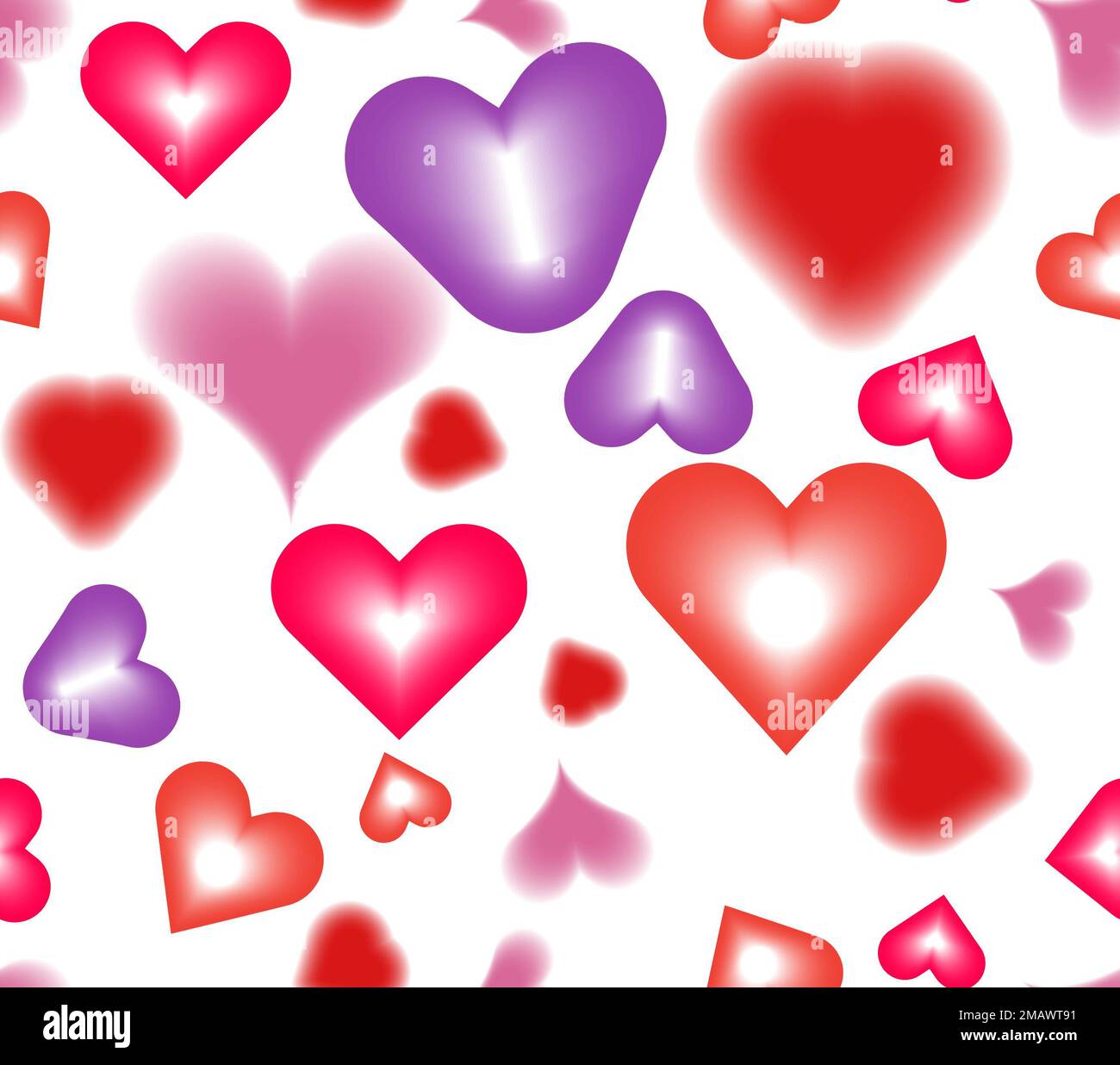 Heart watercolor seamless pattern on white background Stock Photo - Alamy