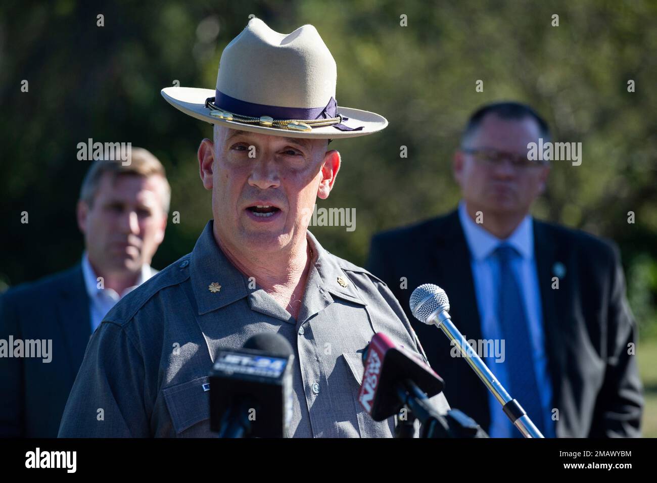 New York State Patrol Commander Major Eugene Staniszewski, speaks about the Salman Rushdie attack during a press conference outside a New York State Police station in Jamestown, N.Y., Friday, pic