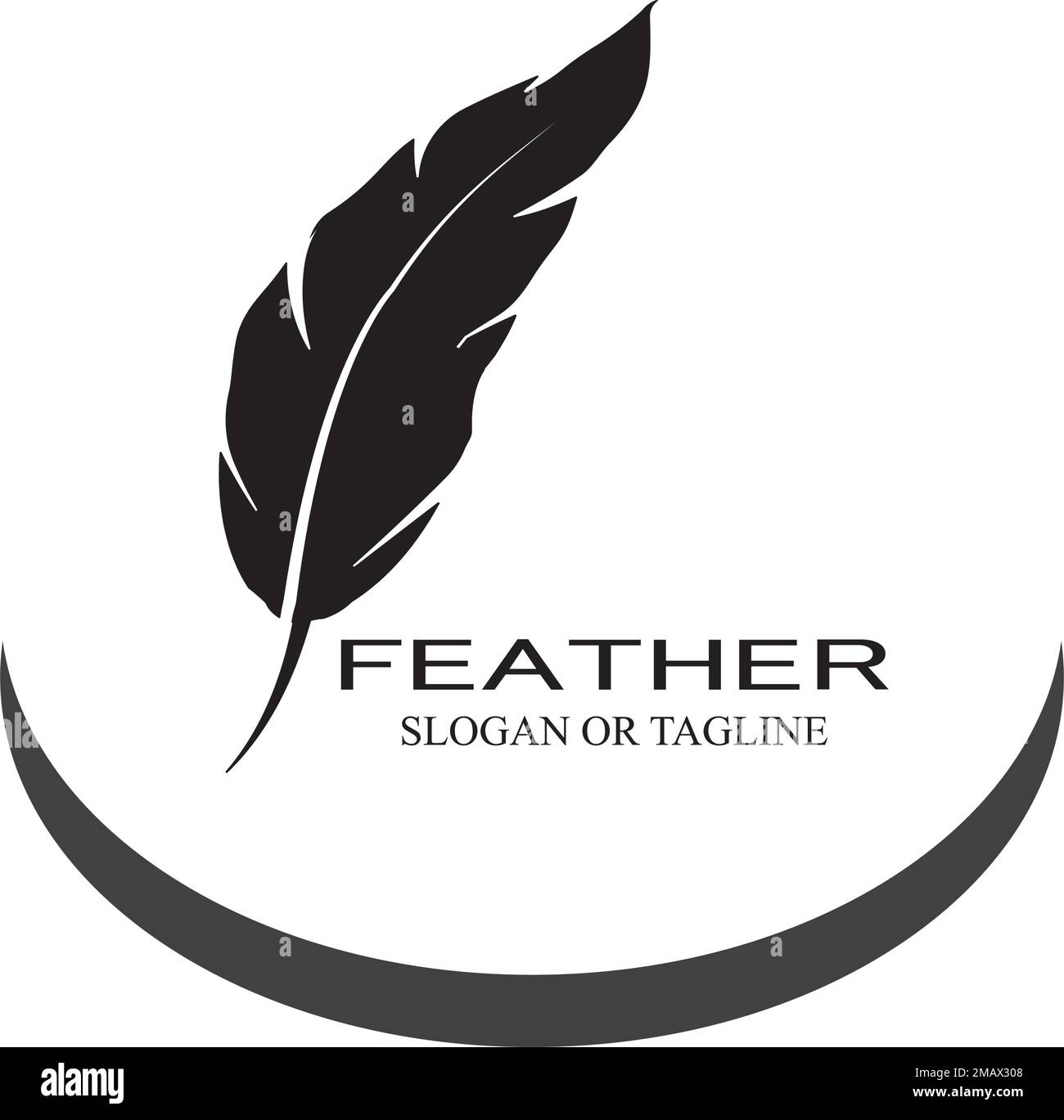 quill art logo vektor template Stock Vector