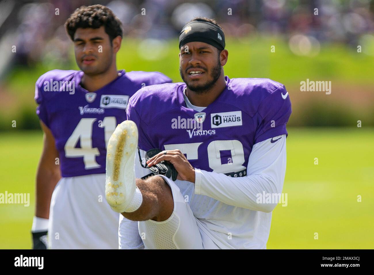 Minnesota Vikings linebacker Jordan Hicks (58) on the field after an NFL  football game against the New England Patriots, Thursday, Nov. 24, 2022 in  Minneapolis. (AP Photo/Stacy Bengs Stock Photo - Alamy