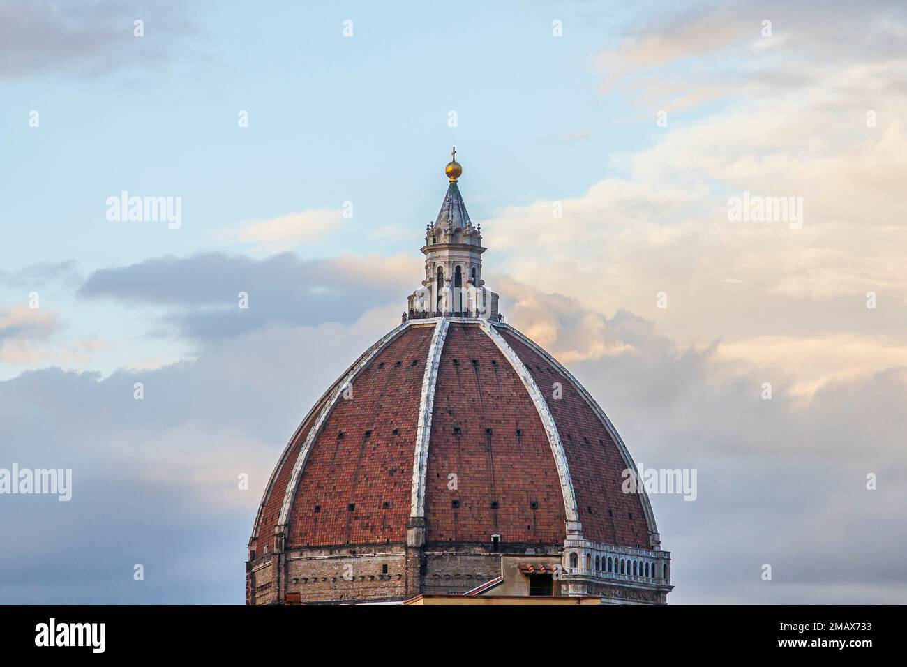 Tourists atop Fillipo Brunelleschi's dome crowning Florence's Duomo
