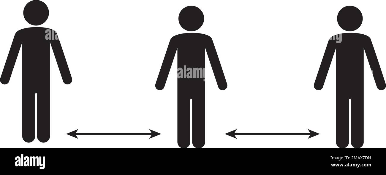 keep distance sign.coronovirus epidemic protective measures.steps to protect your self.vektor illustration Stock Vector