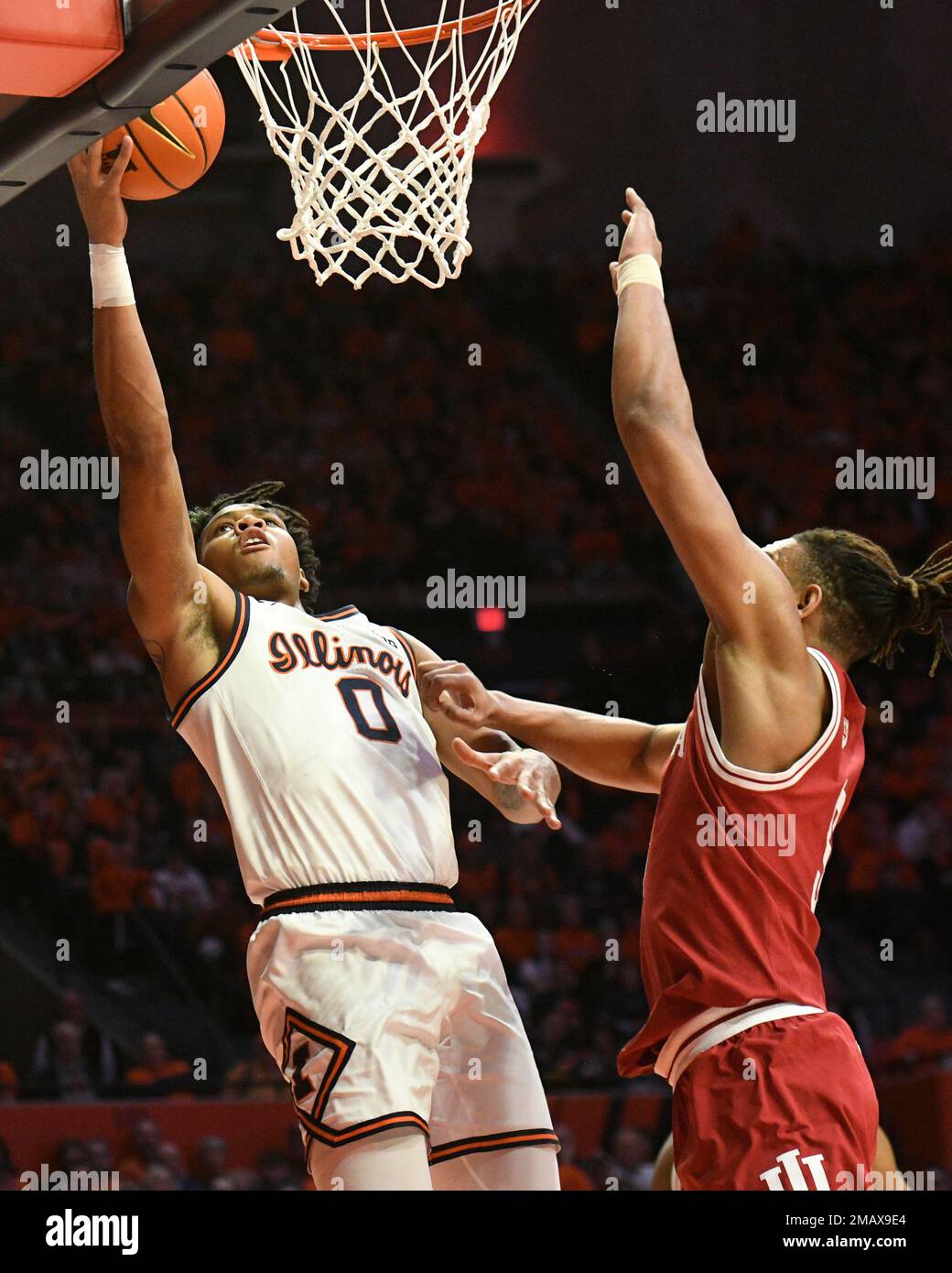 Illinois’ Terrence Shannon Jr. (0) shoots as Indiana’s Malik Reneau