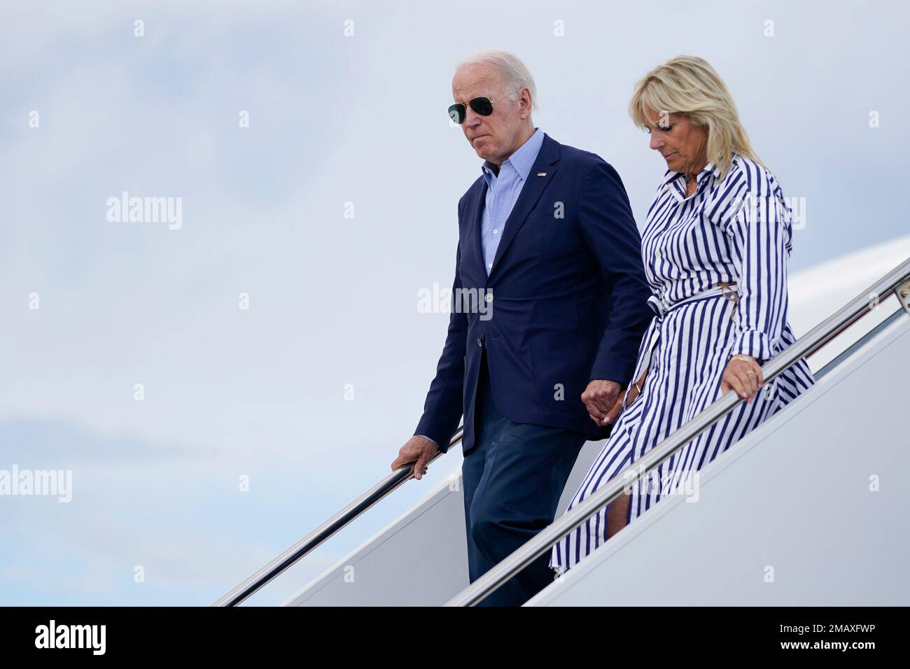 President Joe Biden and first lady Jill Biden arrive at Andrews Air ...