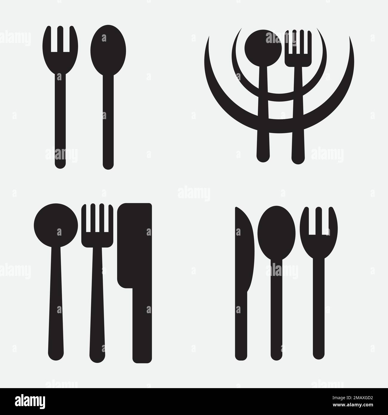 spoon and fork logo vectortemplate Stock Vector