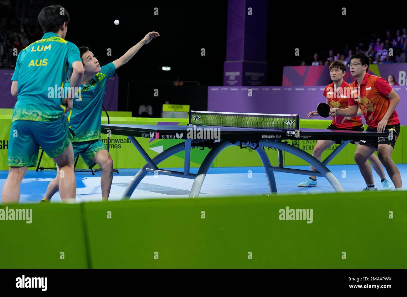 Australia's Nicholas Lum and Finn Luu, left side, compete during the