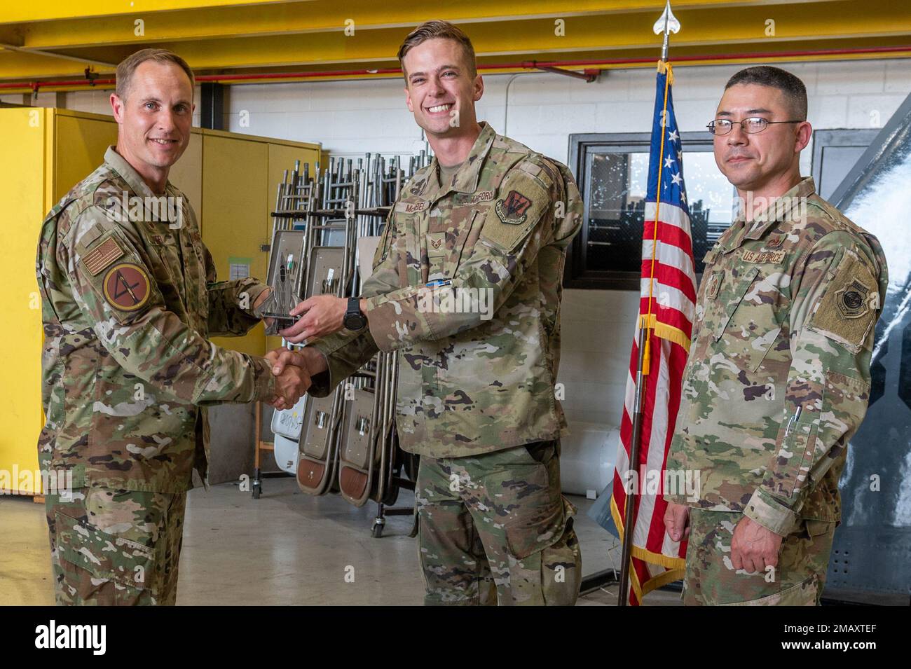 Col. Lucas Teel, 4th Fighter Wing commander (left), and Chief Master ...