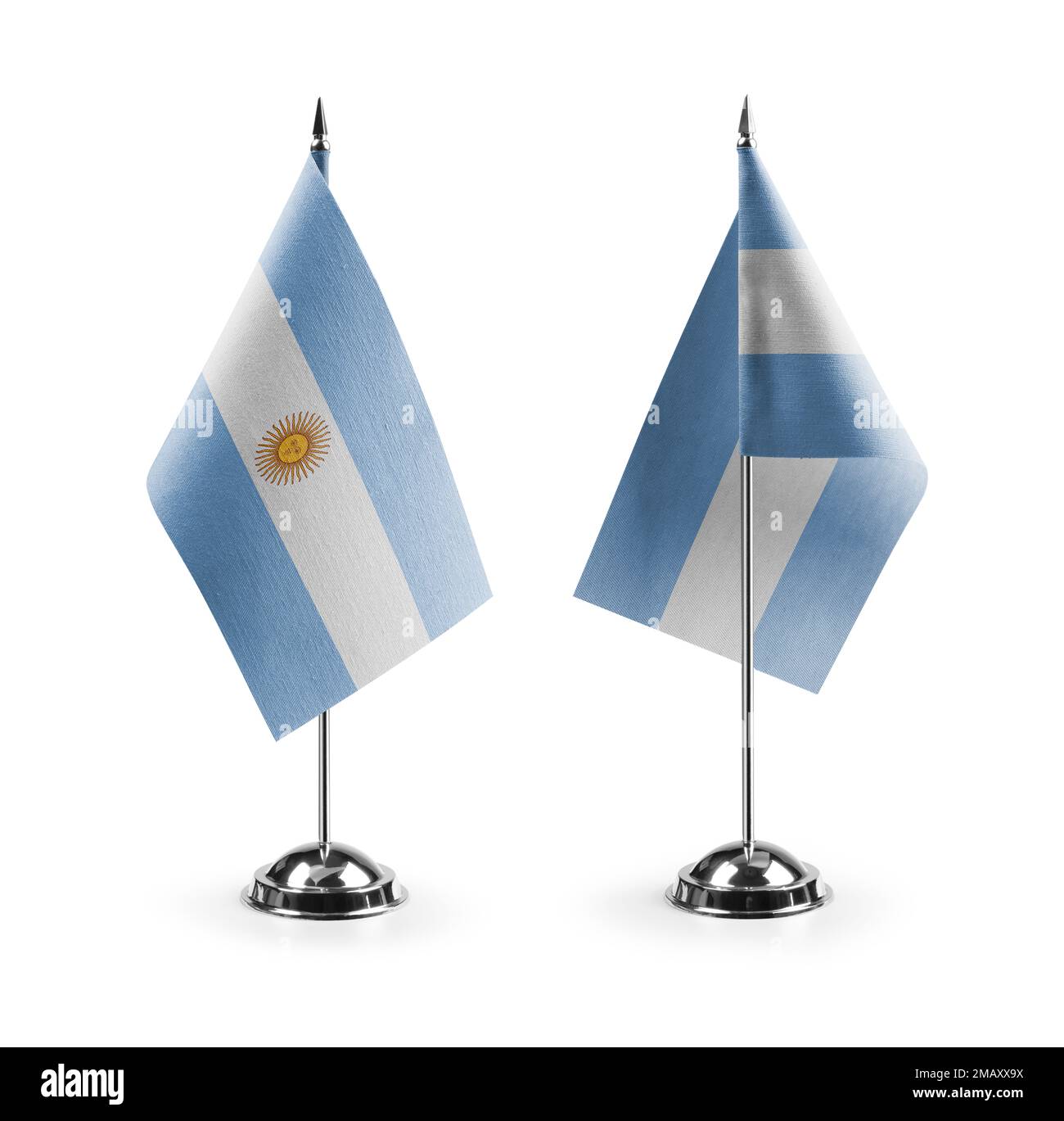 Small national flags of the Argentina on a white background Stock Photo ...