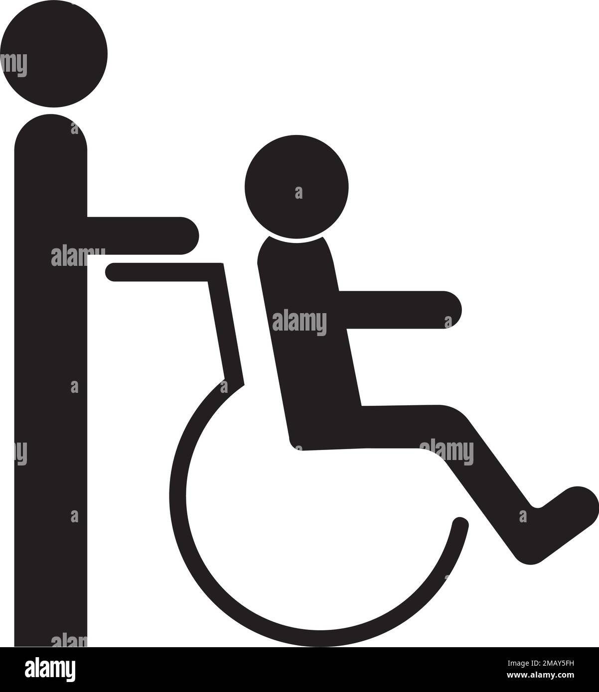 wheel chair logo illustration design Stock Vector