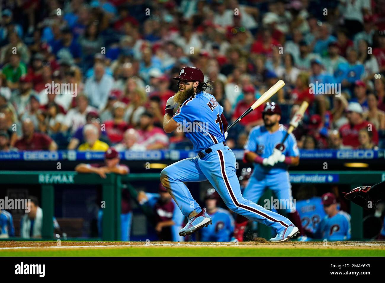 Philadelphia Phillies' Brandon Marsh at bat during the fourth inning of
