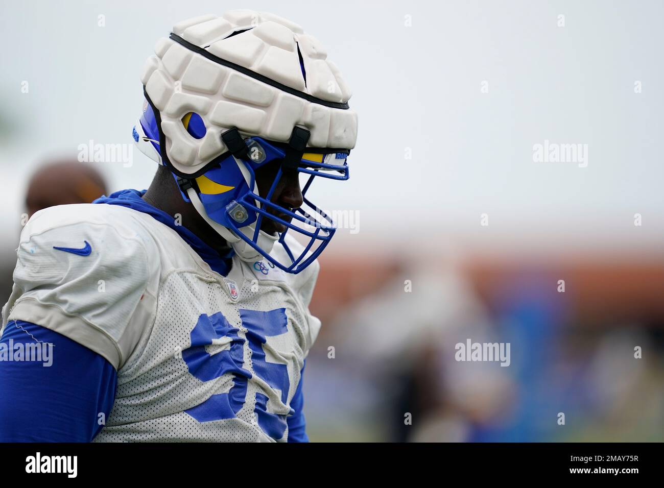 Los Angeles Rams defensive tackle Bobby Brown III (95) warms up