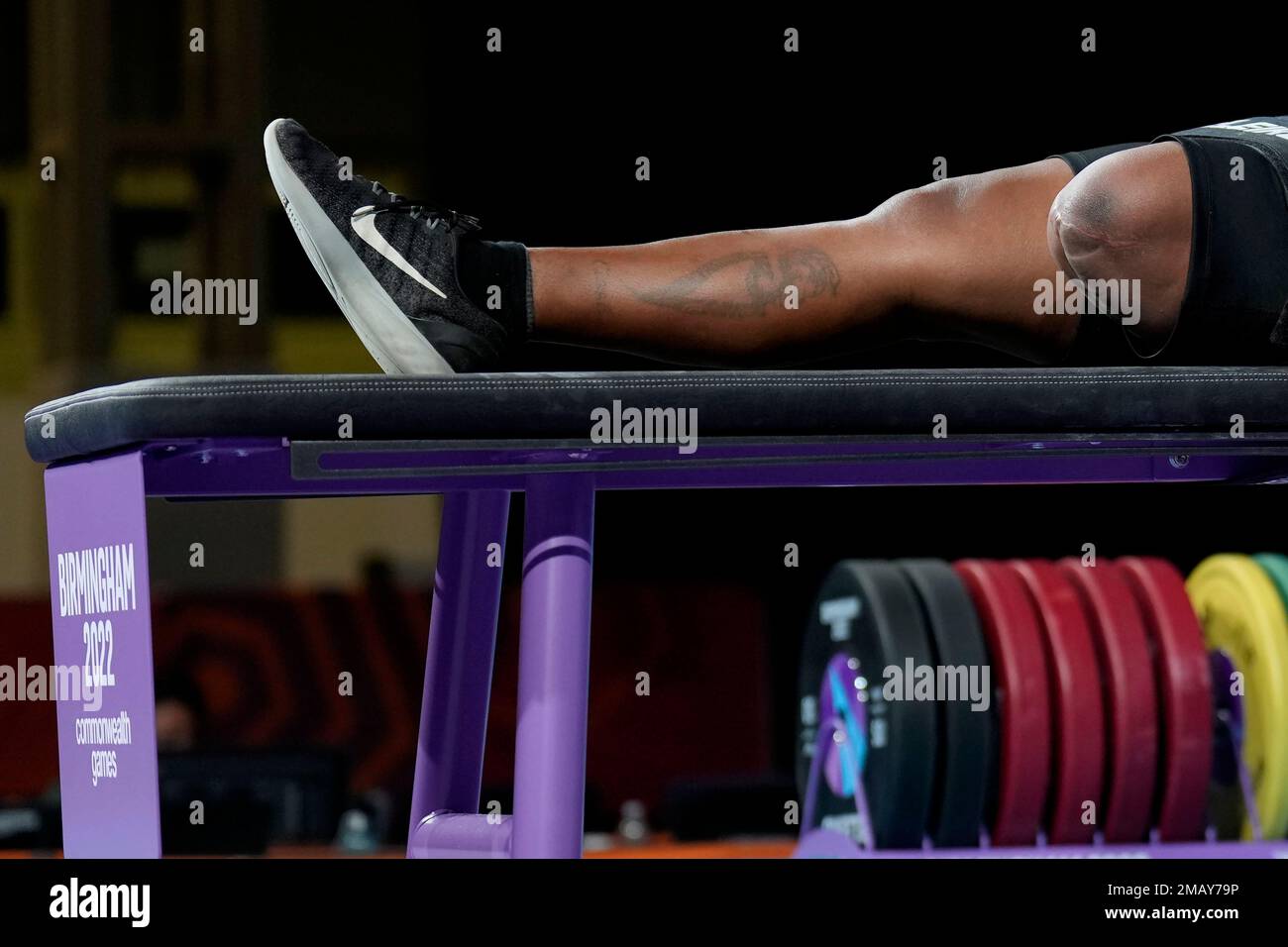 Elie Enock of Vanuatu competes during the women's heavyweight para ...