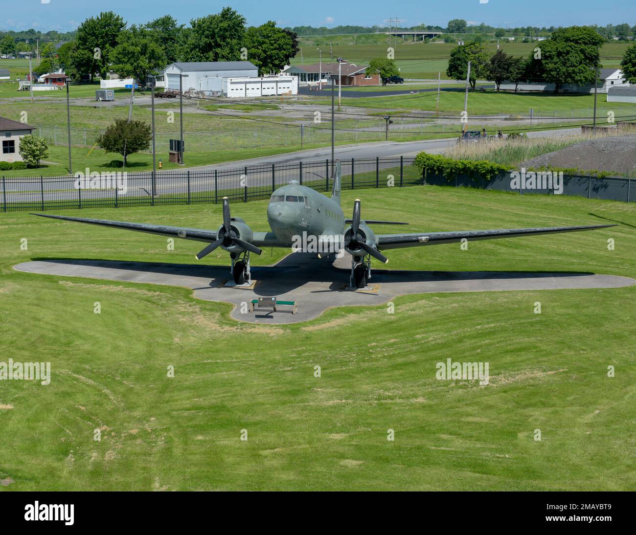 C47 Skytrain transport aircraft on display at the Col. John Moriarty