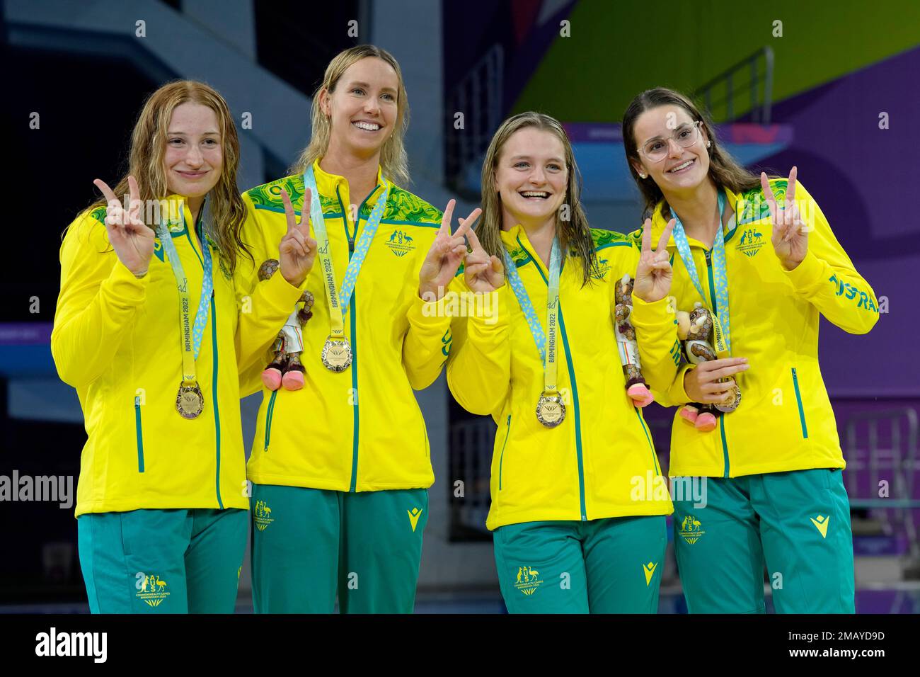 Chelsea Hodges, Emma McKeon, Mollie O'Callaghan and Kaylee McKeown
