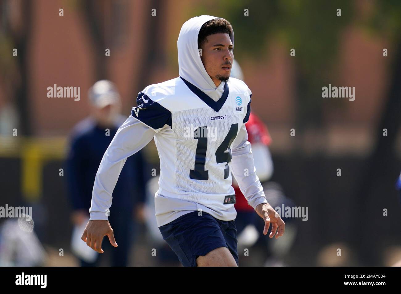 Dallas Cowboys wide receiver Ty Fryfogle at NFL football training