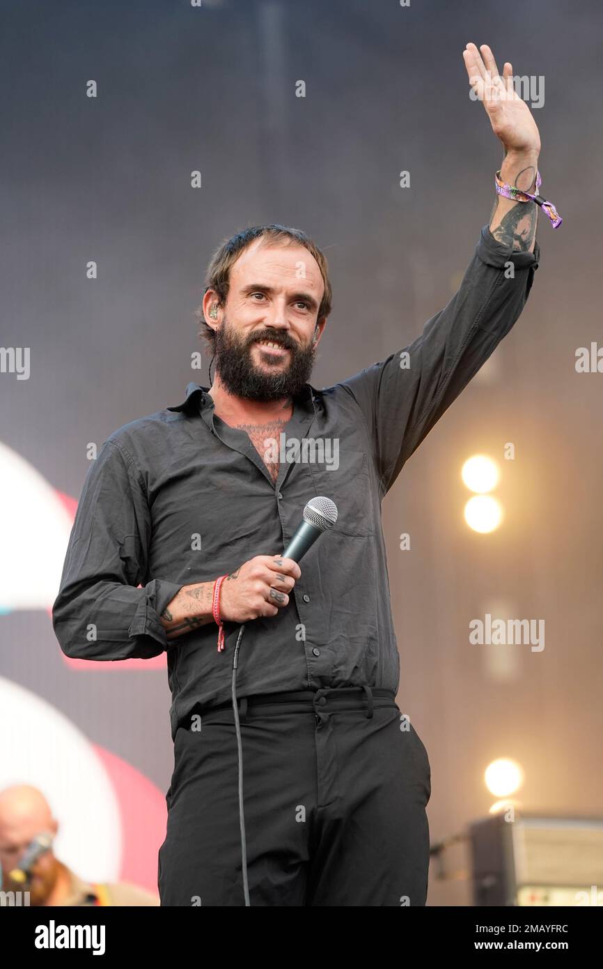 Joe Talbot of Idles performs on day three of the Lollapalooza Music