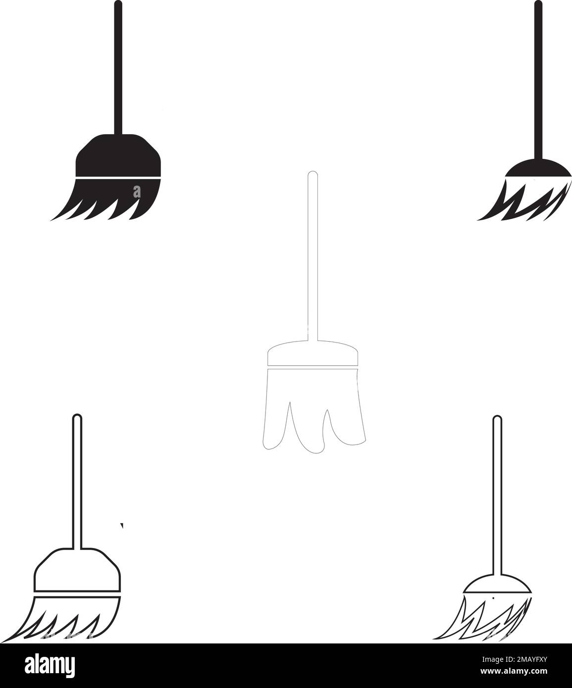 broom logo vektor illustration design Stock Vector