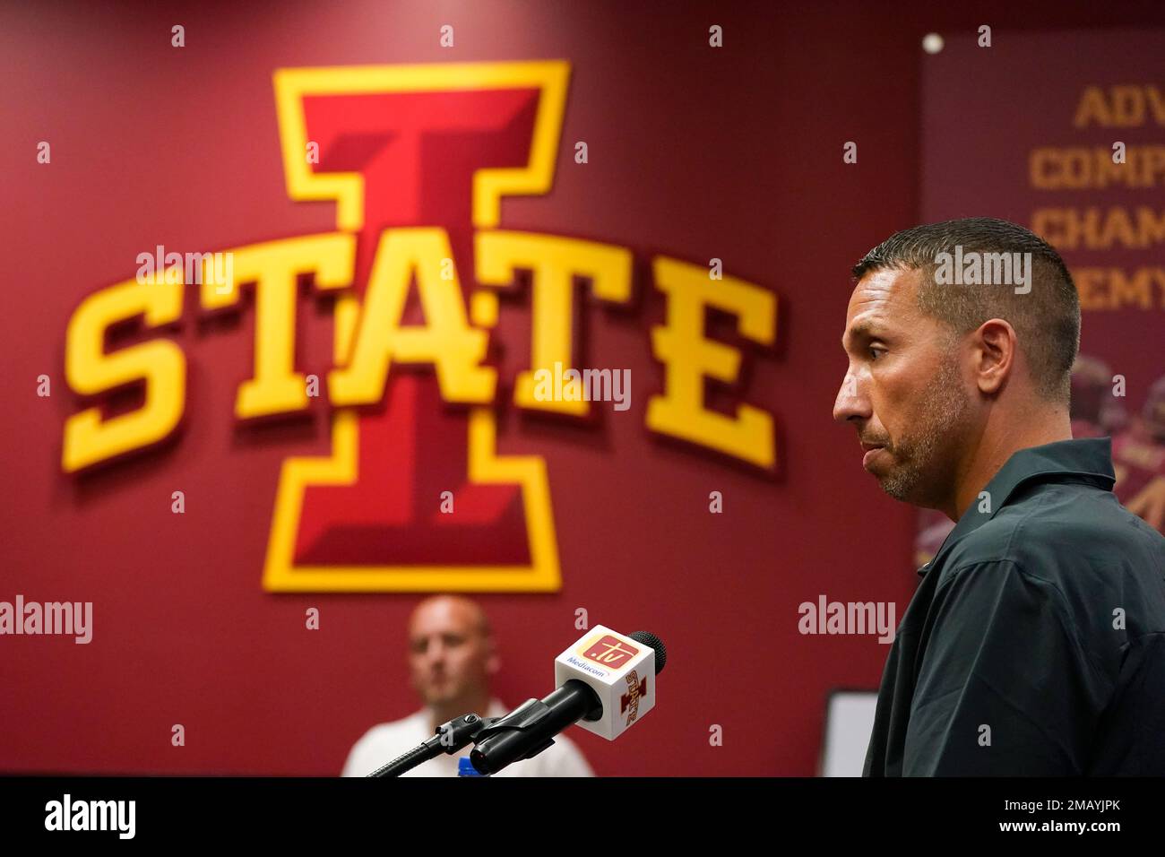 Iowa State Coach Matt Campbell Speaks During An NCAA College Football ...