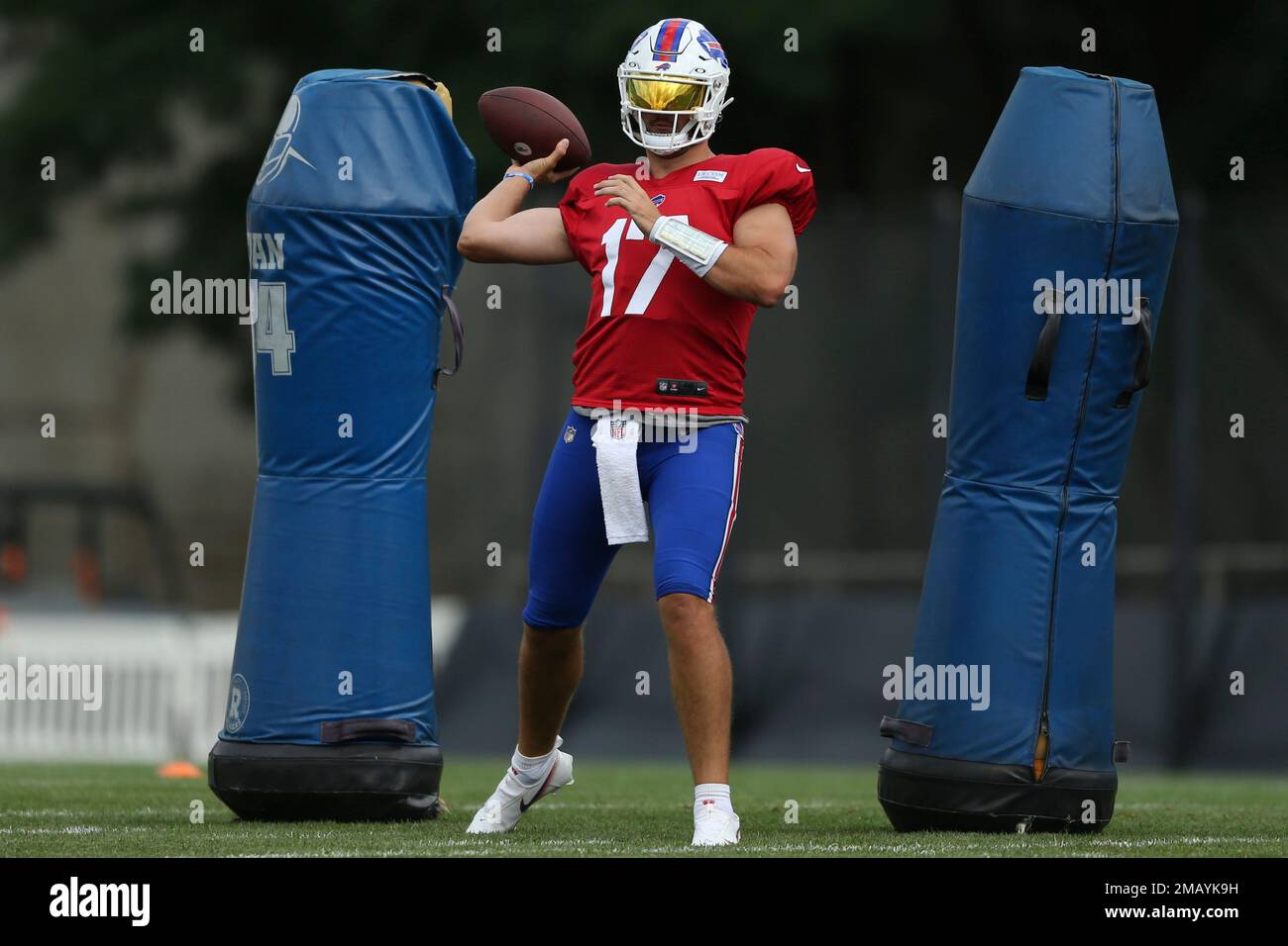 Buffalo Bills Quarterback Josh Allen (17) Takes Part In A Drill During ...