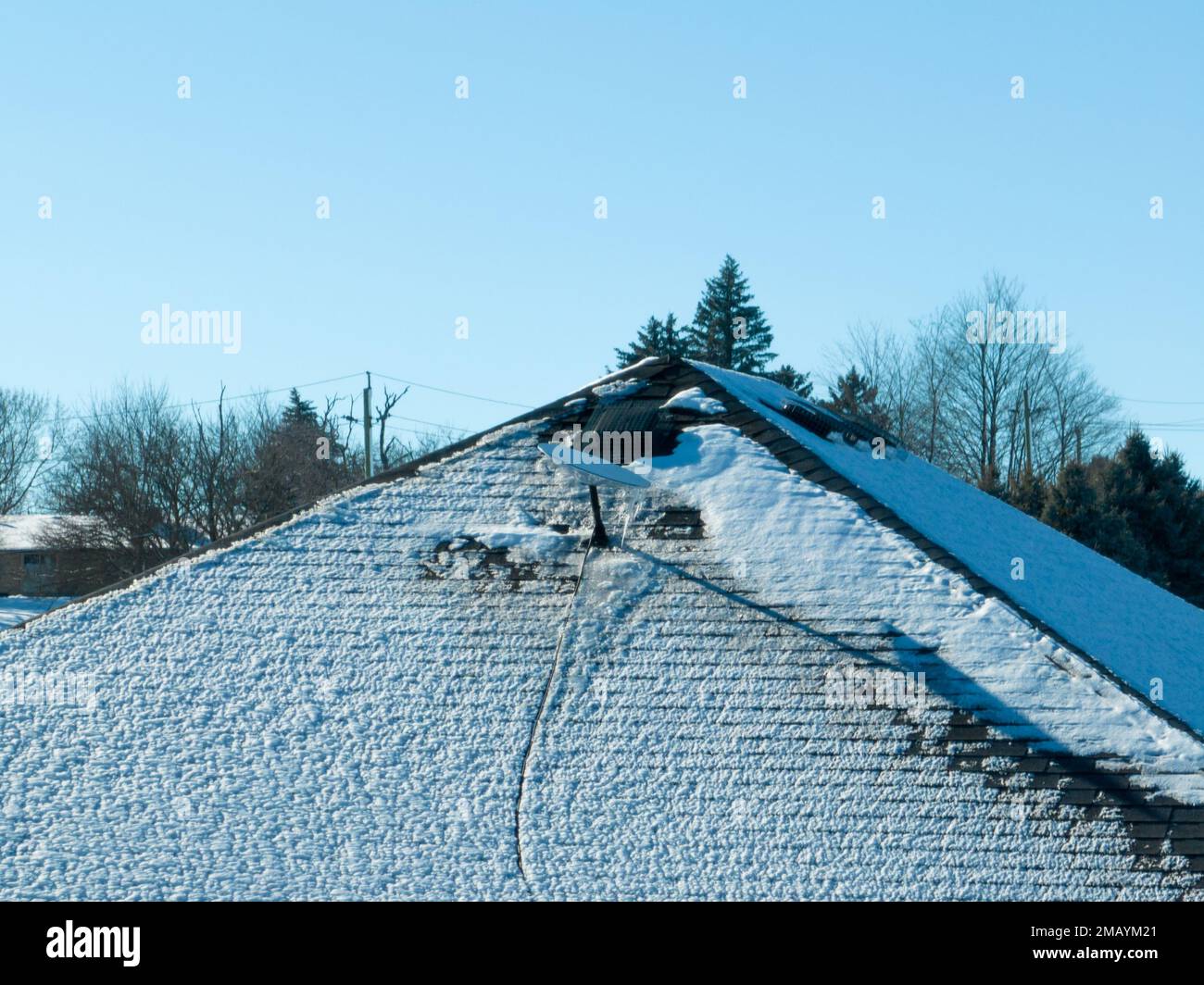 how to get snow off satellite dish on roof