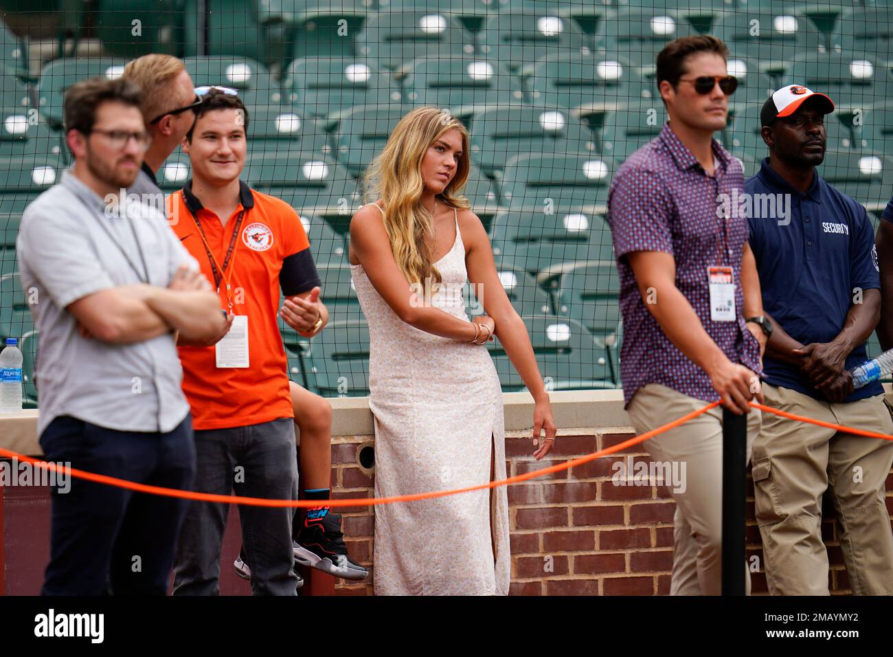 Chloe Cox, center, girlfriend of Jackson Holliday, the first overall