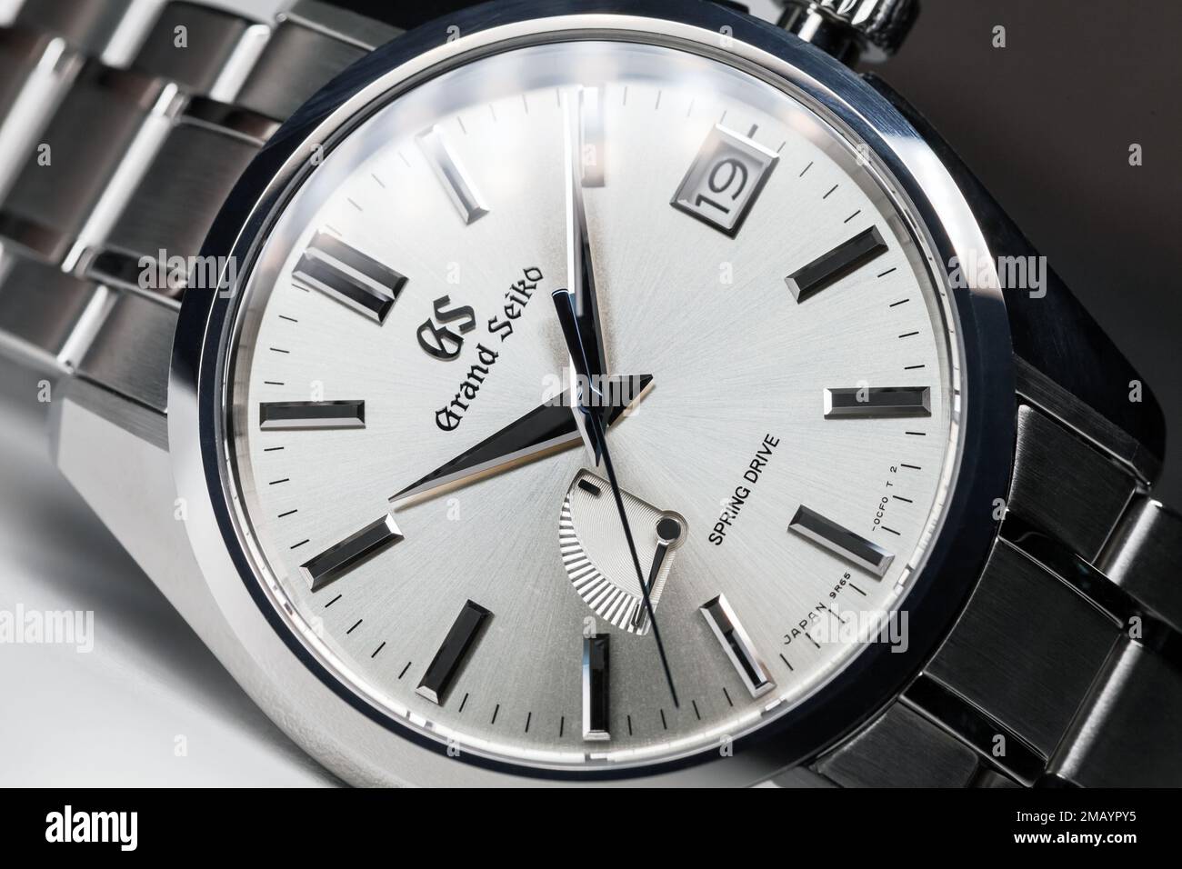 Tokyo, Japan - September 19, 2022: Shiny metallic deal of automatic wrist  watch Grand Seiko Heritage Collection Spring Drive SBGA373 Stock Photo -  Alamy