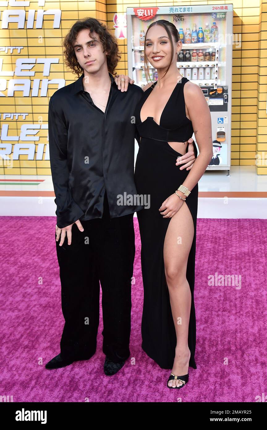 Eddie Benjamin, left, and Maddie Ziegler arrive at the premiere of(01)