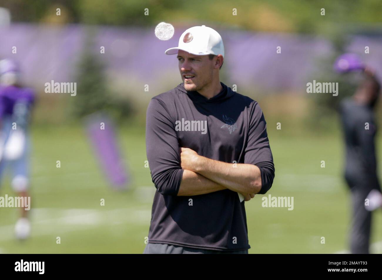 Minnesota Vikings head coach Kevin O'Connell looks on at the NFL