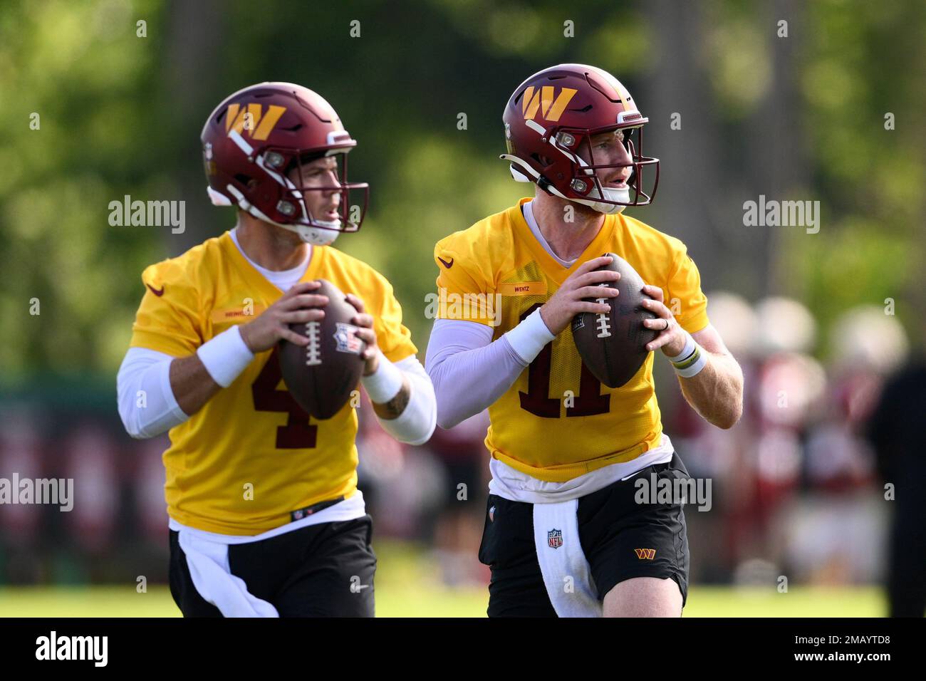 Washington Commanders quarterback Carson Wentz (11) in action