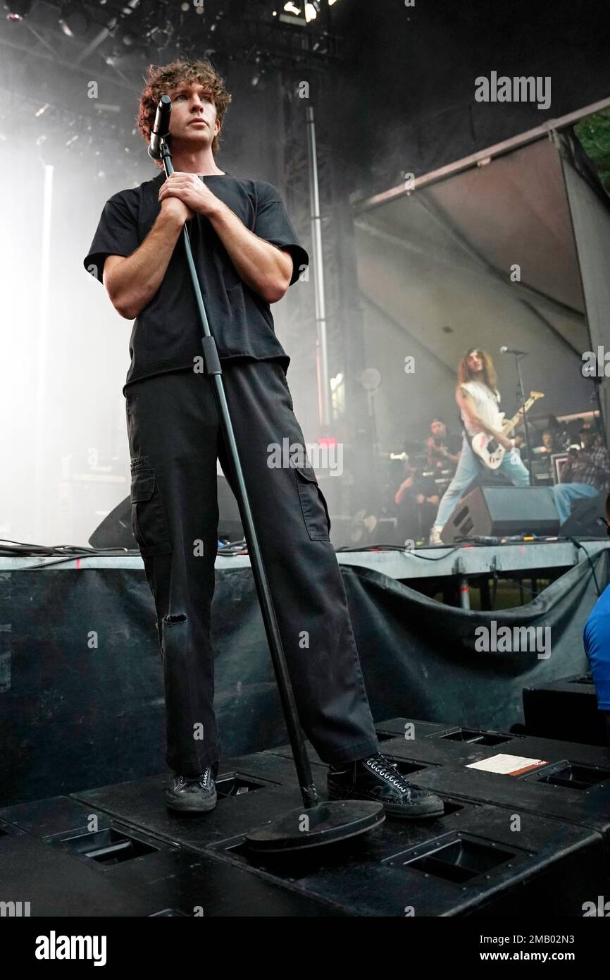 Brendan Yates of Turnstile performs on day three of the Lollapalooza