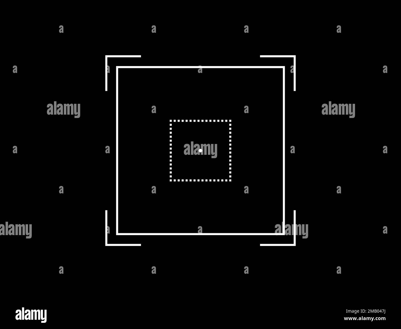 Vector target aim, focus icon, square camera frame or photo viewfinder
