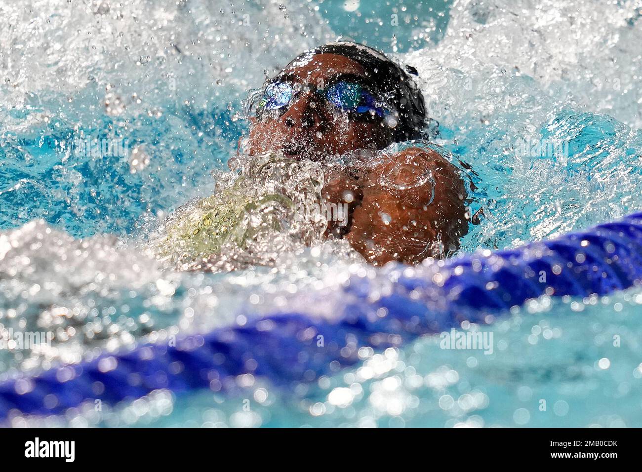 Ganga Senavirathne of Sri Lanka competes in the Women's 100m Backstroke